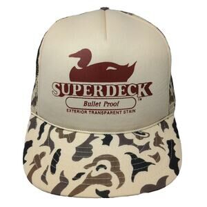 Winner Trucker Hat Beige One Size Superdeck Duck Camo Mesh Snapback hat
